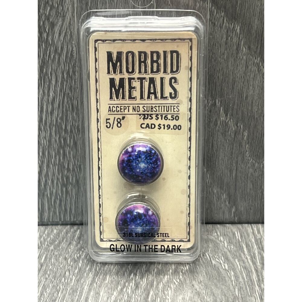 Morbid Metals 9PLG Blue Purple Galaxy Ear Plugs 5/8" Surgical Steel